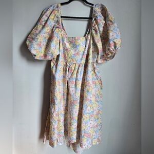 JOE FRESH x JILLIAN HARRIS Pastel Floral Linen And Cotton Dress